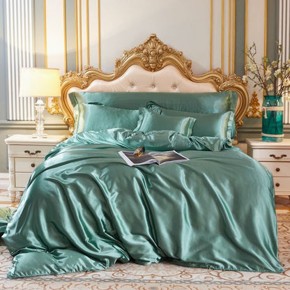 Frendorf | SilkDrea Luxus Satin Bettwäsche Set | 4-teilig | Bettbezug, 2 Kissenbezüge, Spannbettlaken