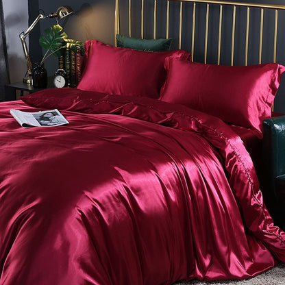 Frendorf | SilkDrea Luxus Satin Bettwäsche Set | 4-teilig | Bettbezug, 2 Kissenbezüge, Spannbettlaken