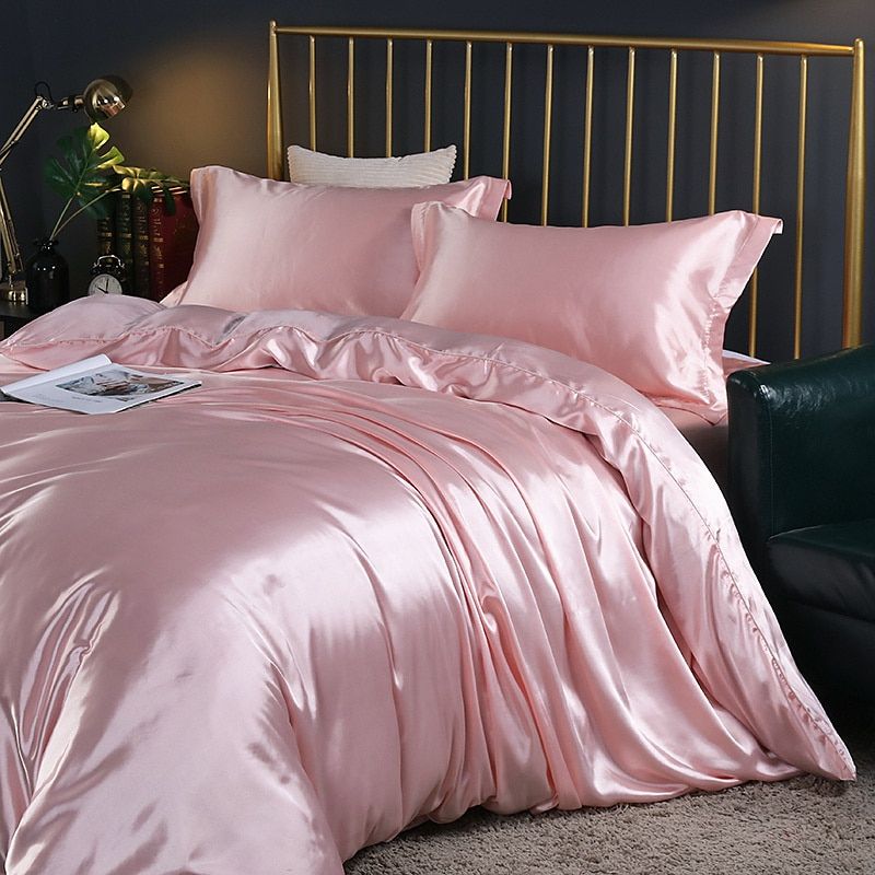Frendorf | SilkDrea Luxus Satin Bettwäsche Set | 4-teilig | Bettbezug, 2 Kissenbezüge, Spannbettlaken