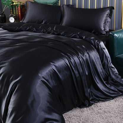 Frendorf | SilkDrea Luxus Satin Bettwäsche Set | 4-teilig | Bettbezug, 2 Kissenbezüge, Spannbettlaken