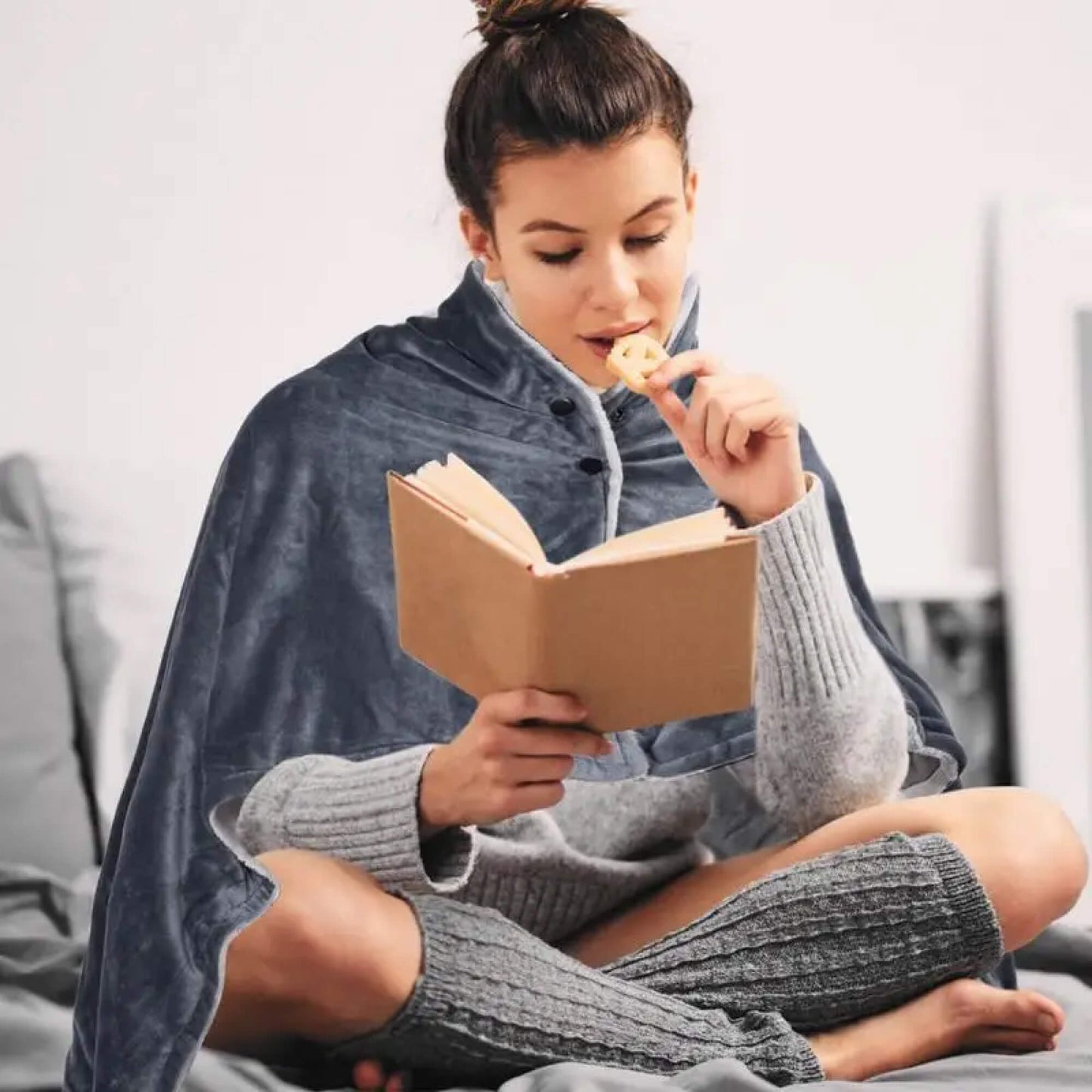 Frendorf | Elektrischer Warming Heated Throw Über- und Unterdecke Poncho mit Fleece