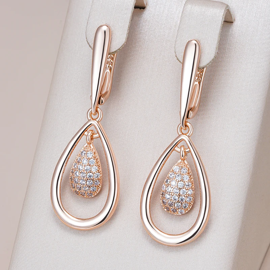 Frendorf | Elegante glänzende hohle Tropfenohrringe