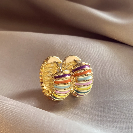 Frendorf | Elegante Farbige Goldene Creolen