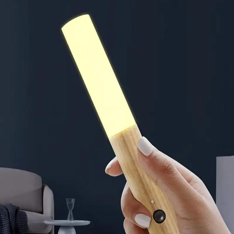 Frendorf | Wandlampe LED Bewegungsmelder Holzlampe