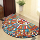 Runde Mandala Teppich - Dicke rutschfeste Matte, maschinenwaschbar, perfekt für Wohnzimmer, Flur und draußen – Polyester