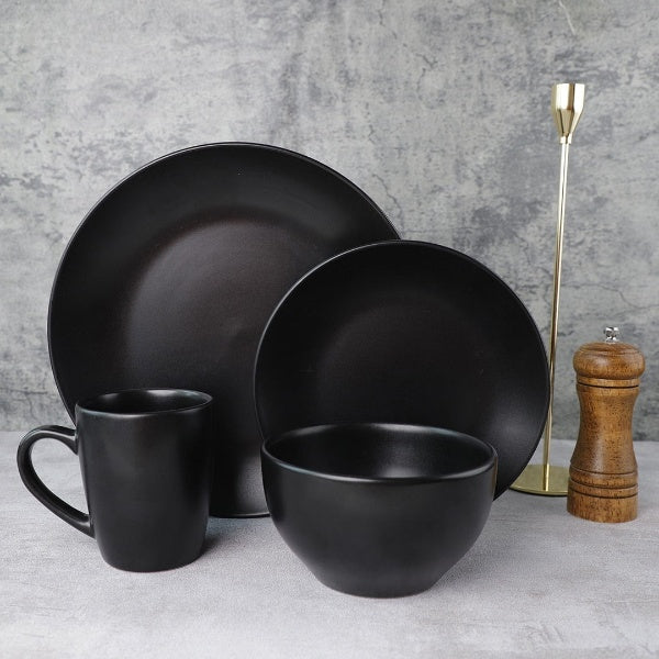 Frendorf | 12"Ess Teller schwarz Ethnic