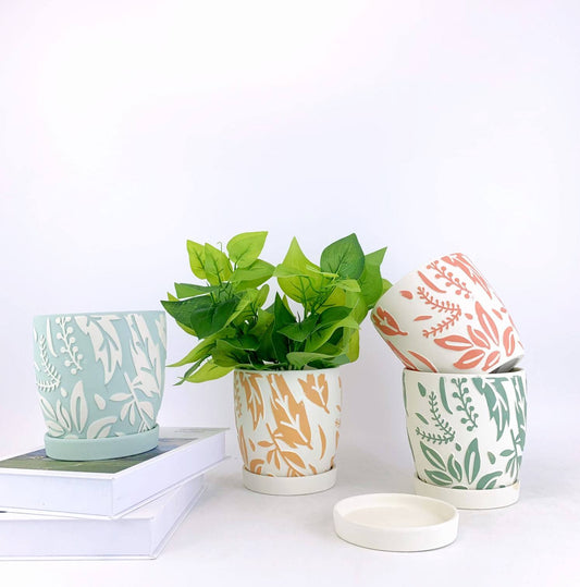 Frendorf | BLAUER KERAMIKPFLANZENTOPF MIT SAUCHE