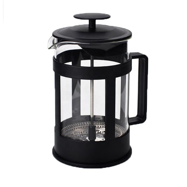 Frendorf | 350ml Schwarzes Plastikgehäuse Kaffeepresse Hochtemperaturwiderstand Glas Presse Kaffeekocher French Press
