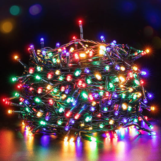 Quntis 40m (132FT) Batterie Lichterkette Aussen IP44 | 300 LEDs, 8 Modi & Timer für Weihnachten