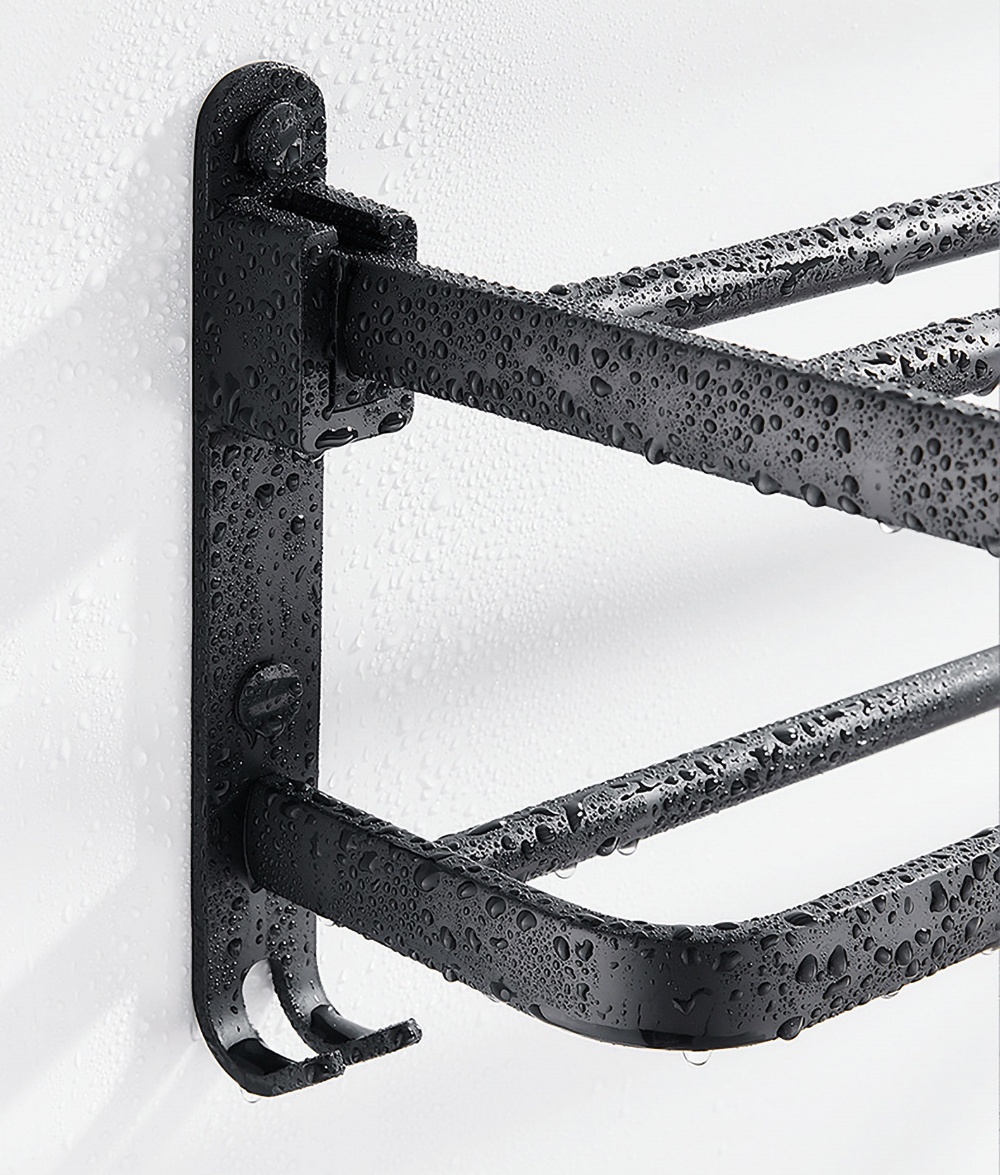 Frendorf | Einfache Organizer Badezimmer Aluminium Faltbarer Handtuchhalter