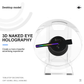 Frendorf | Mini 3D WiFi Display Fernbedienung Hologramm Fan