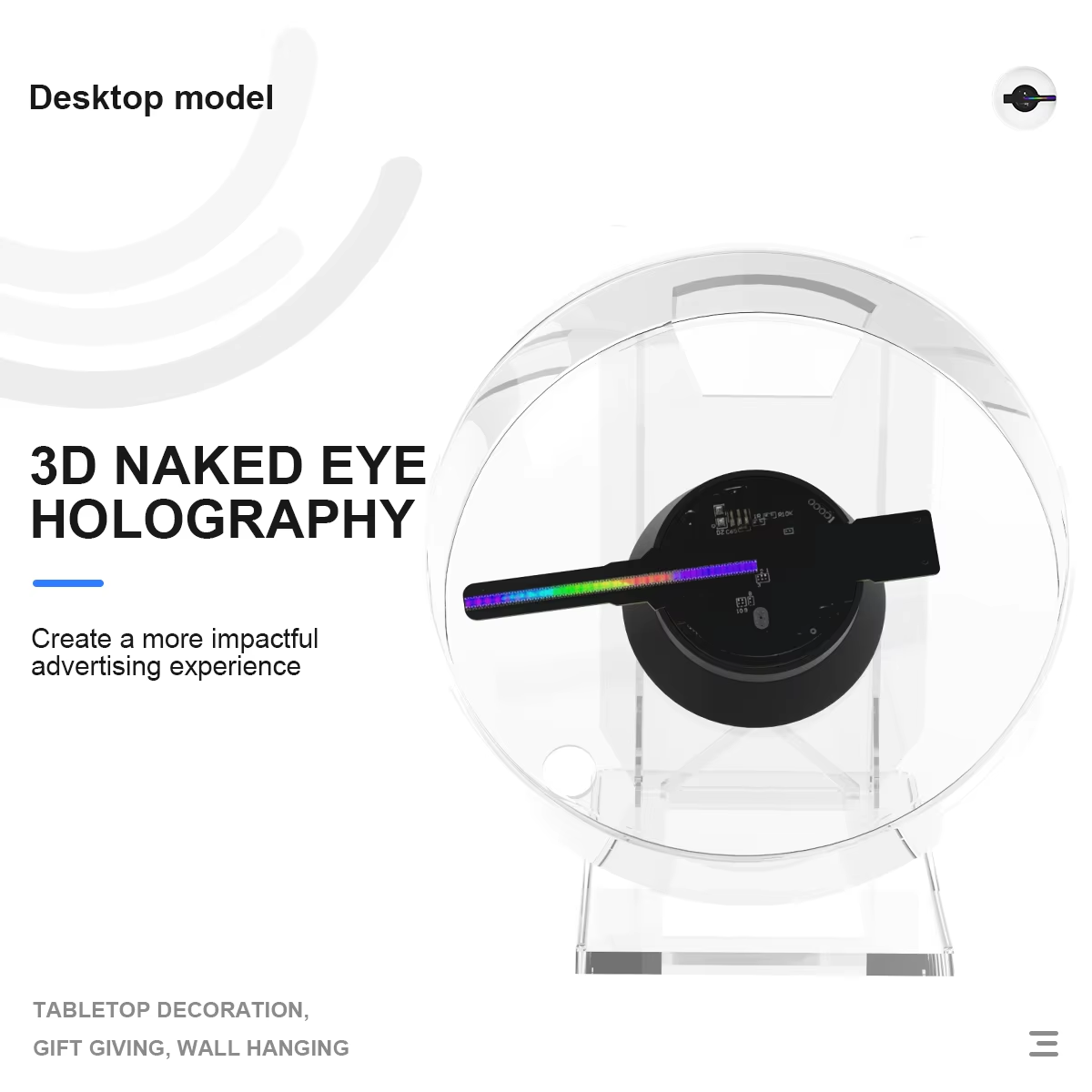 Frendorf | Mini 3D WiFi Display Fernbedienung Hologramm Fan