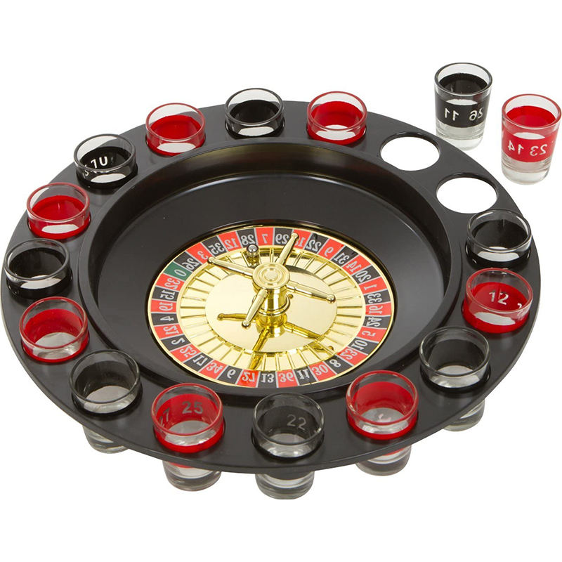 Frendorf | 16 Shot-Glas-Casino-Maschine Roulette Trinkspiel für Trink-Roulette-Wheel-Party