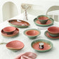Frendorf | Elegante 23,5 cm Divinity Purple Servierschalen, Set aus 4 - Luxus Rissglasur Keramik, Nachhaltig, Perfekt für Zuhause, Hotel, Restaurant