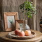 Frendorf | Paulownia runder Tablett Haushaltsornamente Wohnzimmer Retro Teetablett Obsttablett