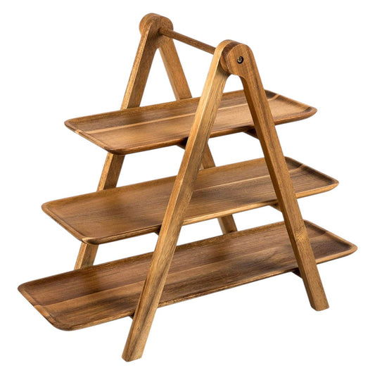 Frendorf | 3-Tierige Servierleiter - Charcuterie-Bretter - Holzservierplatten