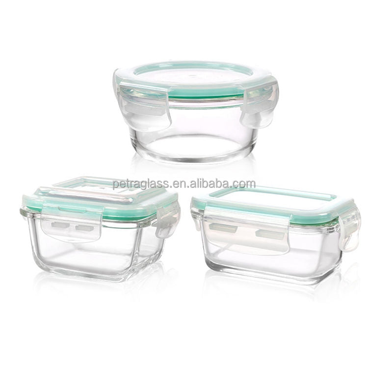 Frendorf | Lebensmittelaufbewahrungsbehälter 1200ml quadratisch klar Bento Glas Lunchbox Salatschüssel mit Bambusdeckel