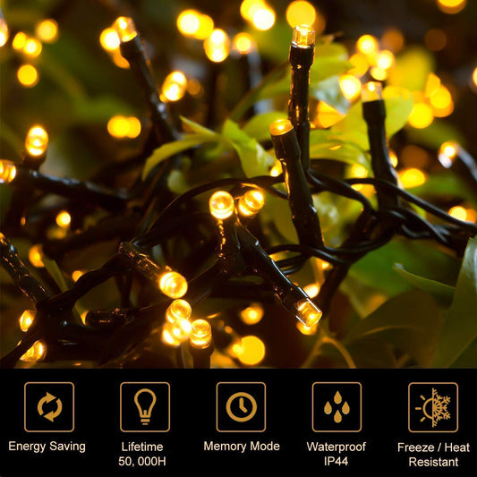 Quntis Wasserdichte Weihnachtslichterkette – 8 Modi, erhältlich in 2 Größen für Feiertags- und Weihnachtsdekoration