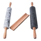 Frendorf | Marmor-Küchenrolle mit Holzsockel;  
Durchmesser: 5 cm;  
Größe: 24,5 cm; Holz: 10 cm*2;