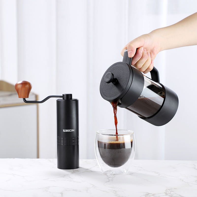 Frendorf | Kaffee Tee 1000ml French Press Kunststoff Schwarz Hitzebeständiges Borosilikatglas French Press Kaffeezubereiter