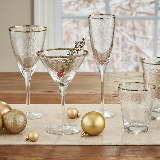 Frendorf | 240ml Hammer Martini Glas Klar mit Goldrand