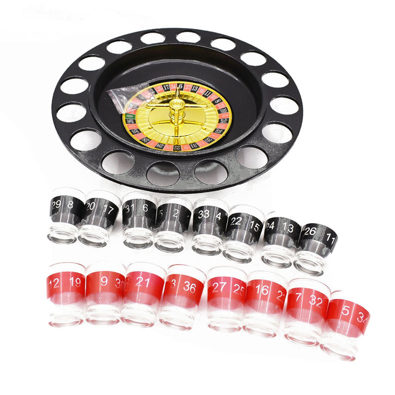 Frendorf | 16 Shot-Glas-Casino-Maschine Roulette Trinkspiel für Trink-Roulette-Wheel-Party