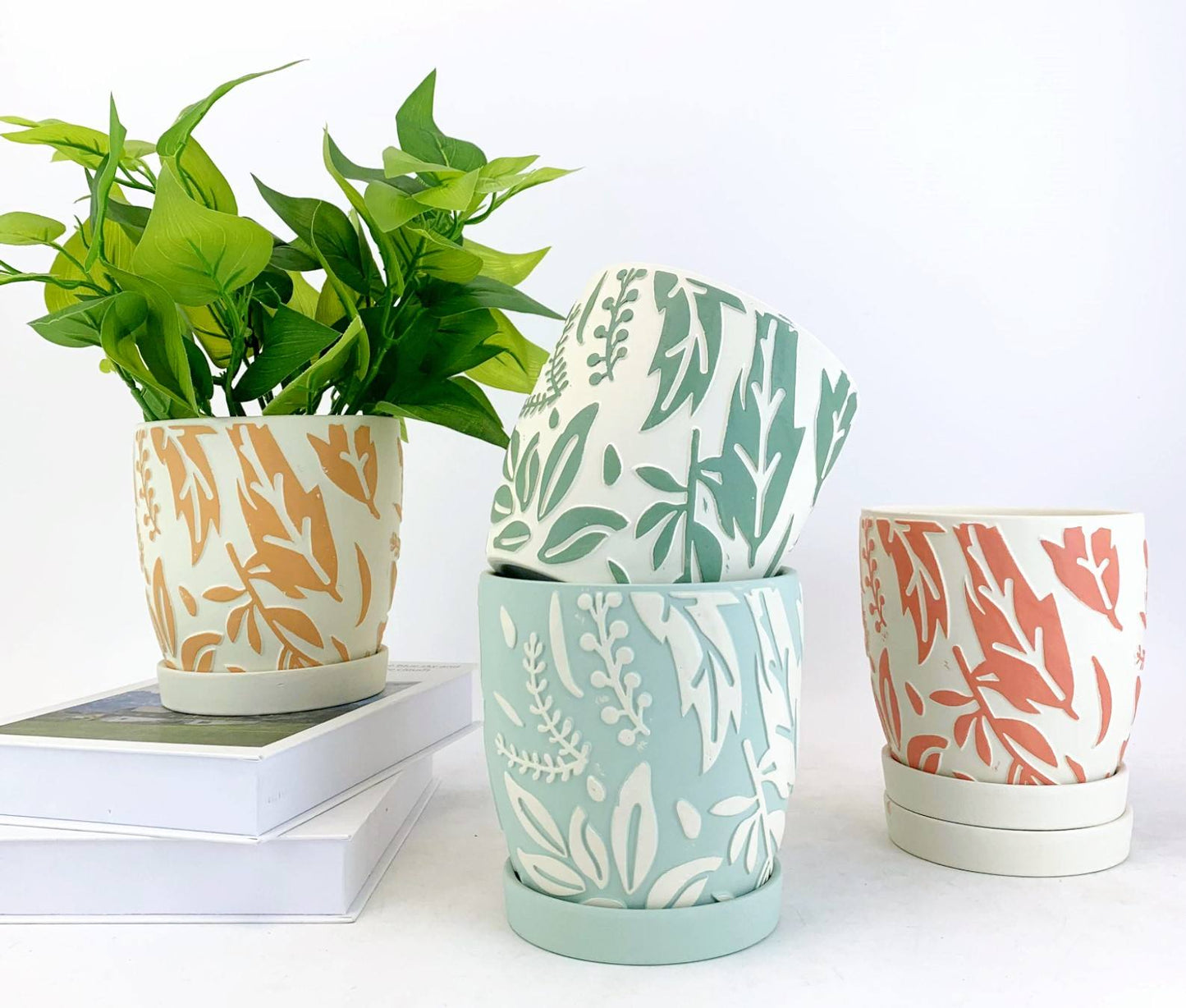 Frendorf | BLAUER KERAMIKPFLANZENTOPF MIT SAUCHE