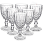Frendorf | 300ml Blau Viktorianisches Vintage Weinglas Set von 6 - Nachhaltiges Glaswaren für Wein und Getränke