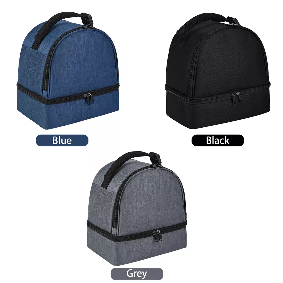 Frendorf | Bento-Tasche groß verstärkt Studierenden Lunch-Tasche Oxford-Stoff ein Schulter Outdoor Picknick Wärmedämmung Tasche Blau