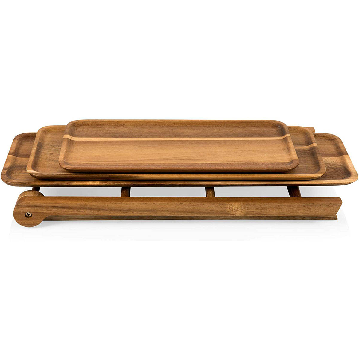Frendorf | 3-Tierige Servierleiter - Charcuterie-Bretter - Holzservierplatten