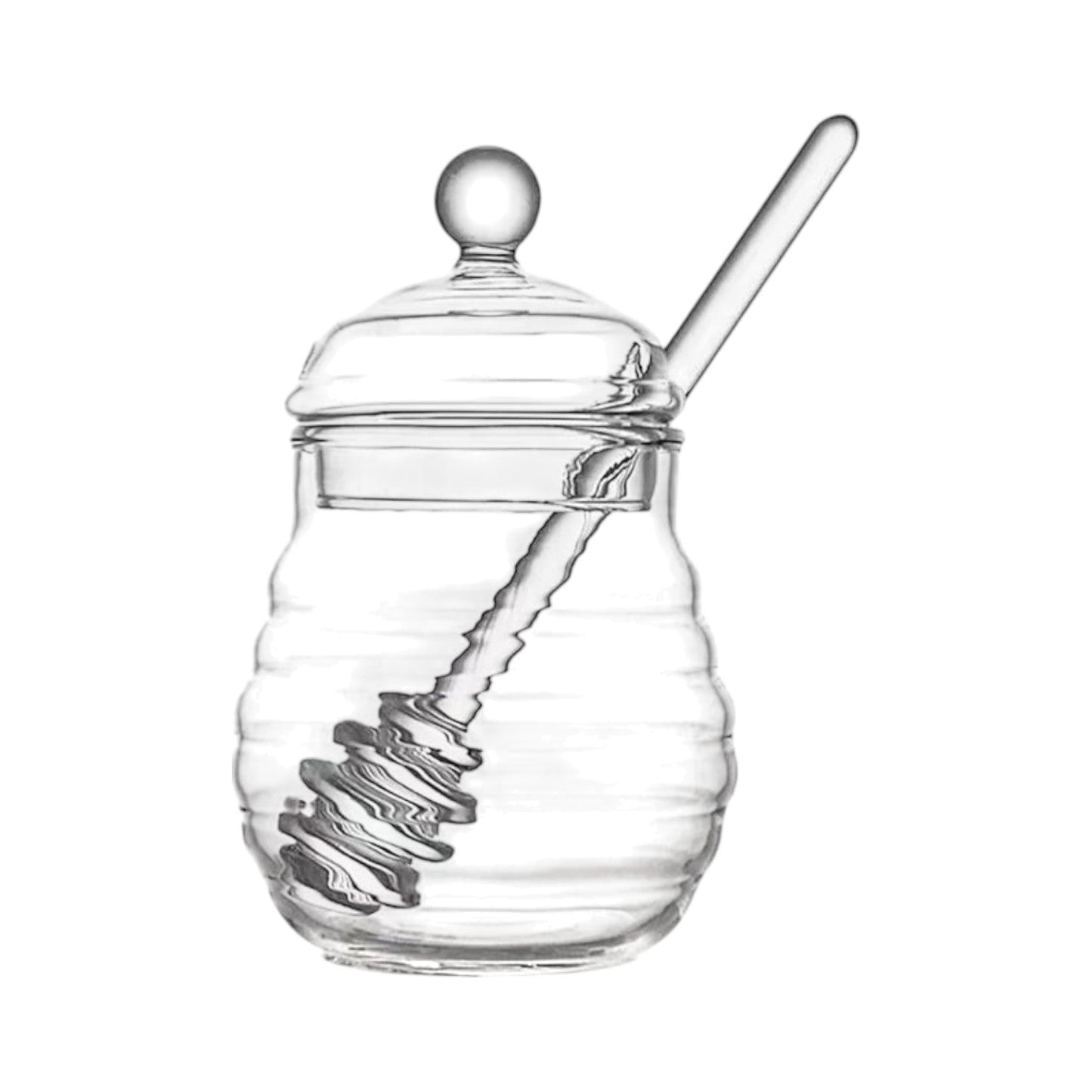 Frendorf | Klares 250ml Glas Honigglas mit Dipper