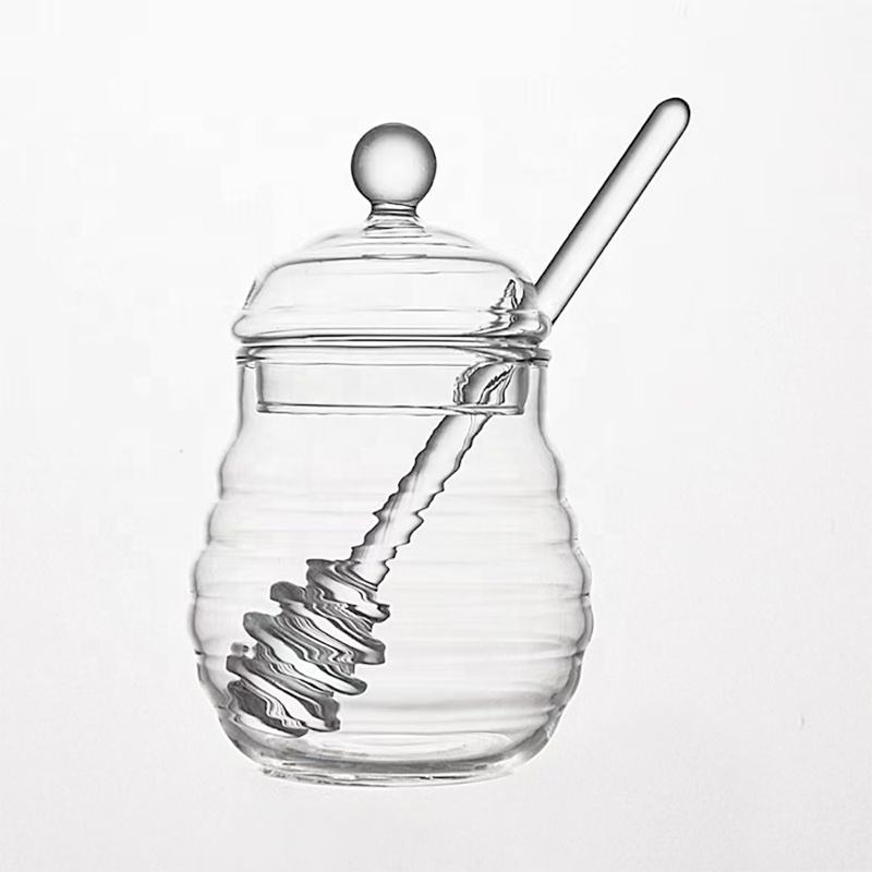 Frendorf | Klares 250ml Glas Honigglas mit Dipper