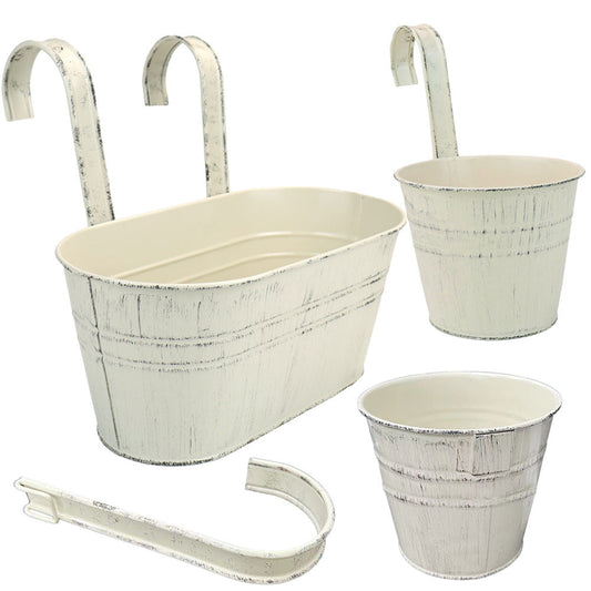 Frendorf | Benutzerdefinierter Metall Eisen Blumentopf Hängetopf Zink Eimer Für Garten Balkon Geländer Wandtopf im Freien