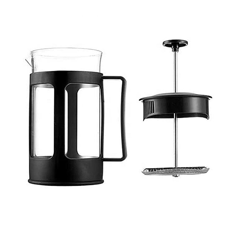 Frendorf | 350ml Schwarzes Plastikgehäuse Kaffeepresse Hochtemperaturwiderstand Glas Presse Kaffeekocher French Press