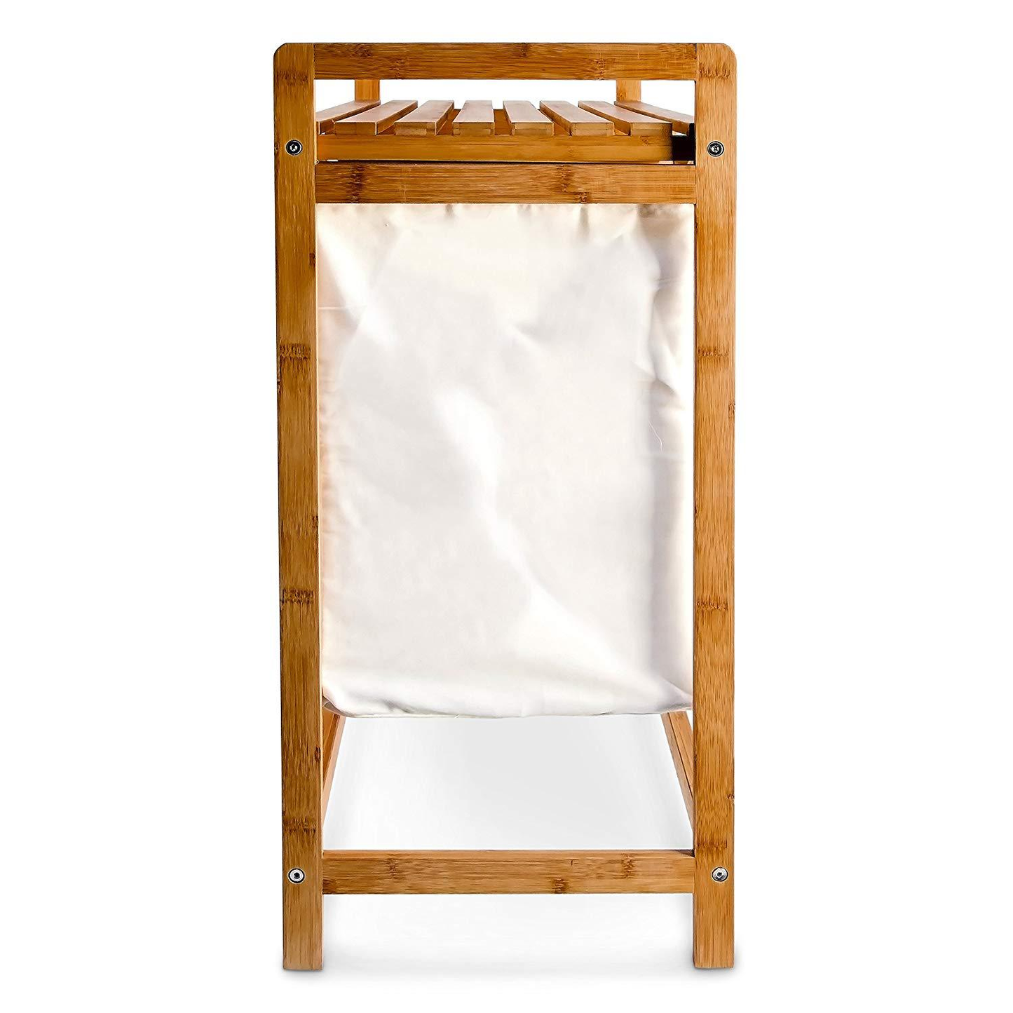 Frendorf | Badezimmerregal bodenständig, zweilagiges Stoff-Badezimmerregal, Wohnzimmer-Storage-Rack, einfacher Küchenaufbewahrungskorb