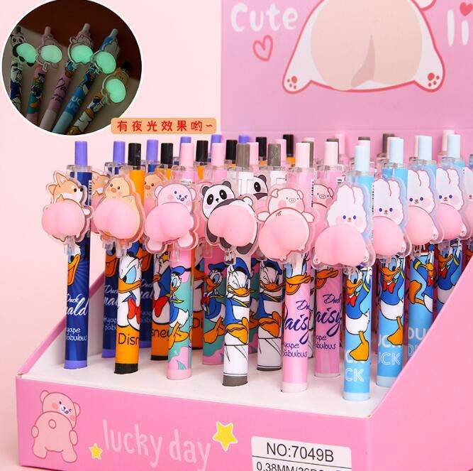 Frendorf | 36 Stück Displaybox Verpackung Cartoon Druckreduzierter Gelstift mit niedlichem weichen Hüft