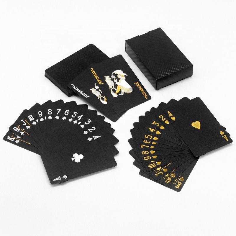 Frendorf | Hochwertige Spielkarten Druck Poker PVC wasserdichte Kunststoff schwarze Spielkarten