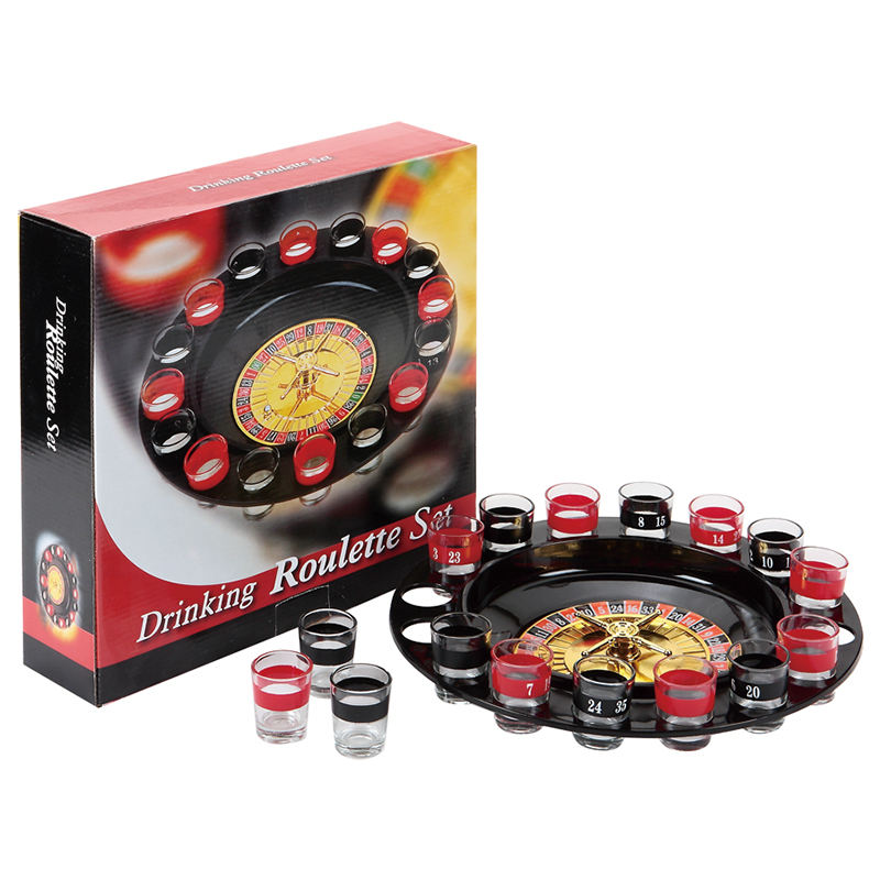Frendorf | 16 Shot-Glas-Casino-Maschine Roulette Trinkspiel für Trink-Roulette-Wheel-Party