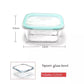 Frendorf | Lebensmittelaufbewahrungsbehälter 1200ml quadratisch klar Bento Glas Lunchbox Salatschüssel mit Bambusdeckel