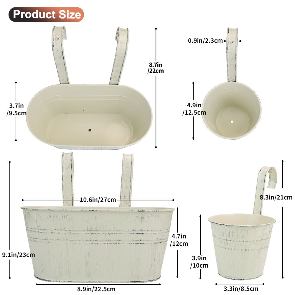 Frendorf | Benutzerdefinierter Metall Eisen Blumentopf Hängetopf Zink Eimer Für Garten Balkon Geländer Wandtopf im Freien