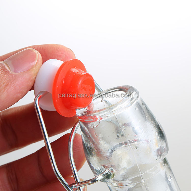 Frendorf | 250ml Klare Leere Trink-Enzym-Getränk Bier Saft Wasser Milch Glasflaschen mit Bügelverschluss