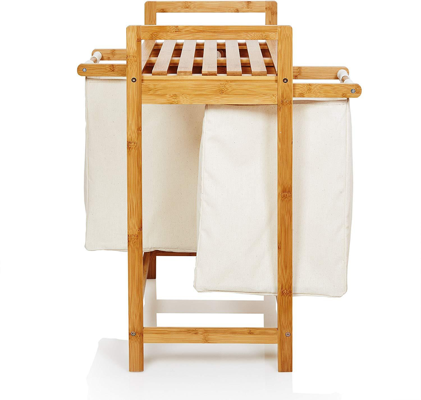 Frendorf | Badezimmerregal bodenständig, zweilagiges Stoff-Badezimmerregal, Wohnzimmer-Storage-Rack, einfacher Küchenaufbewahrungskorb