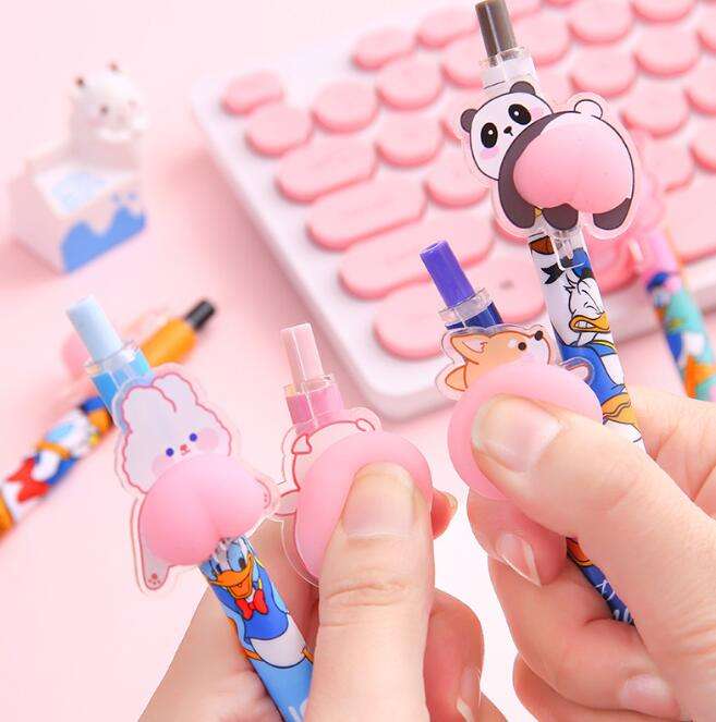 Frendorf | 36 Stück Displaybox Verpackung Cartoon Druckreduzierter Gelstift mit niedlichem weichen Hüft