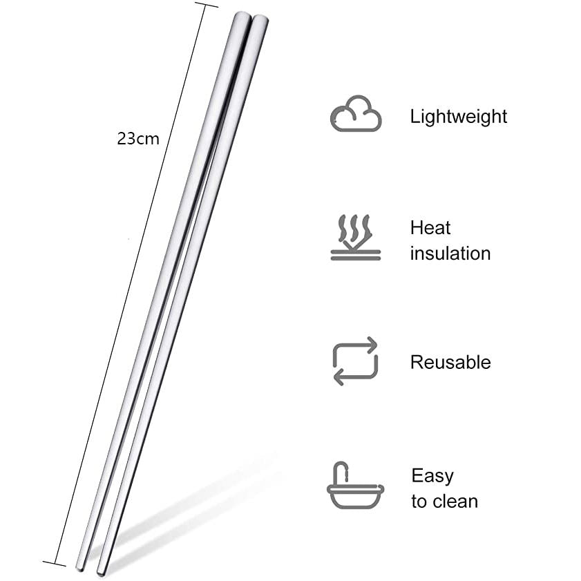 Frendorf | 23CM Edelstahl silberne Essstäbchen