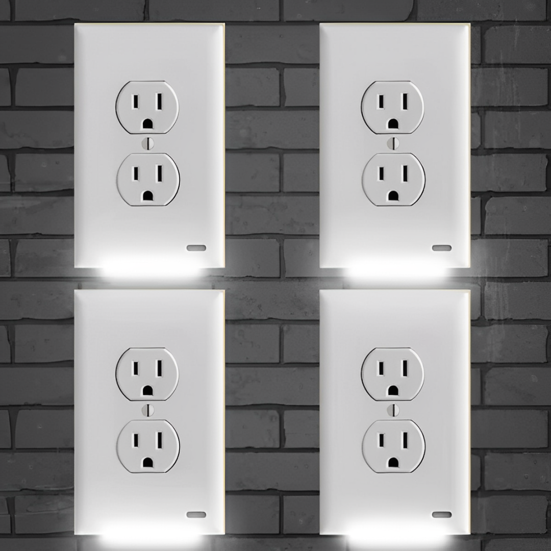 Frendorf | 4er-Pack: LED Nachtlicht Steckdosenabdeckung – Verschiedene Stile