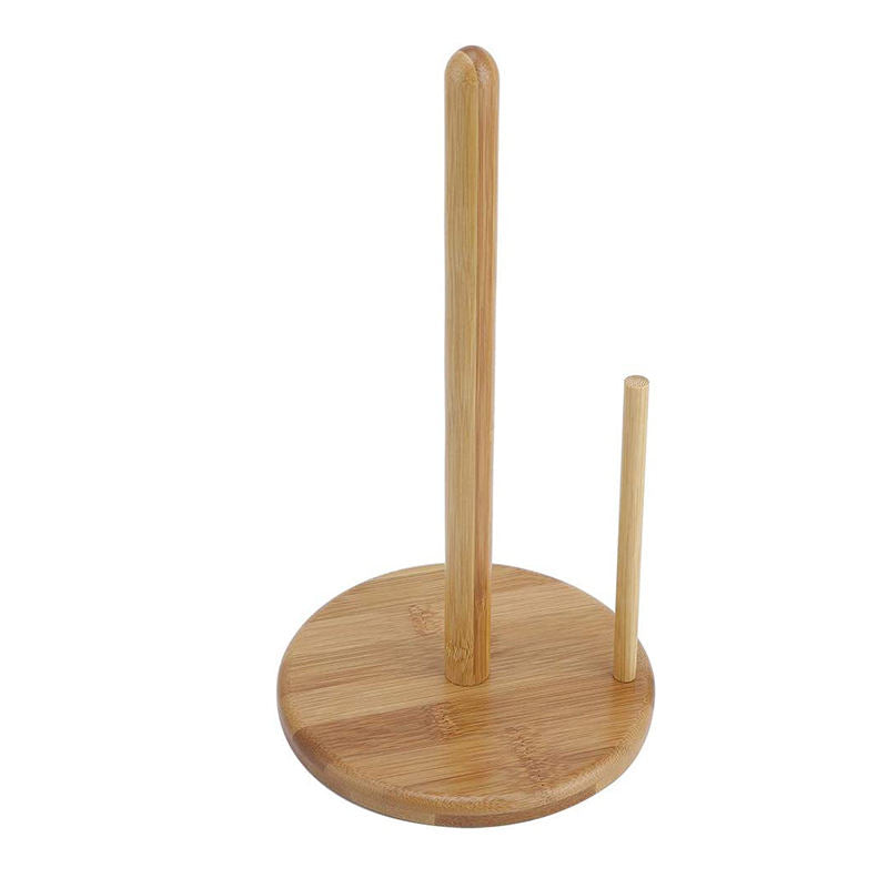 Frendorf | Bambus-Gewebebehälter Küche Esszimmer vertikaler Holzrollenpapierhalter Aufbewahrungsregal Frischhaltfolie Halter fauler Lappen Halter