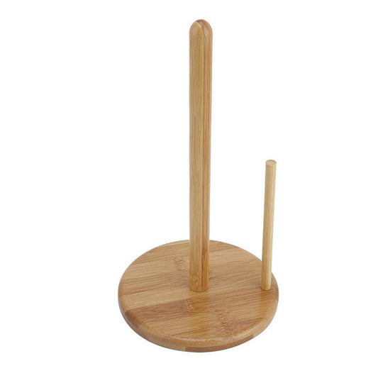 Frendorf | Bambus-Gewebebehälter Küche Esszimmer vertikaler Holzrollenpapierhalter Aufbewahrungsregal Frischhaltfolie Halter fauler Lappen Halter