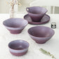 Frendorf | Elegante 23,5 cm Divinity Purple Servierschalen, Set aus 4 - Luxus Rissglasur Keramik, Nachhaltig, Perfekt für Zuhause, Hotel, Restaurant