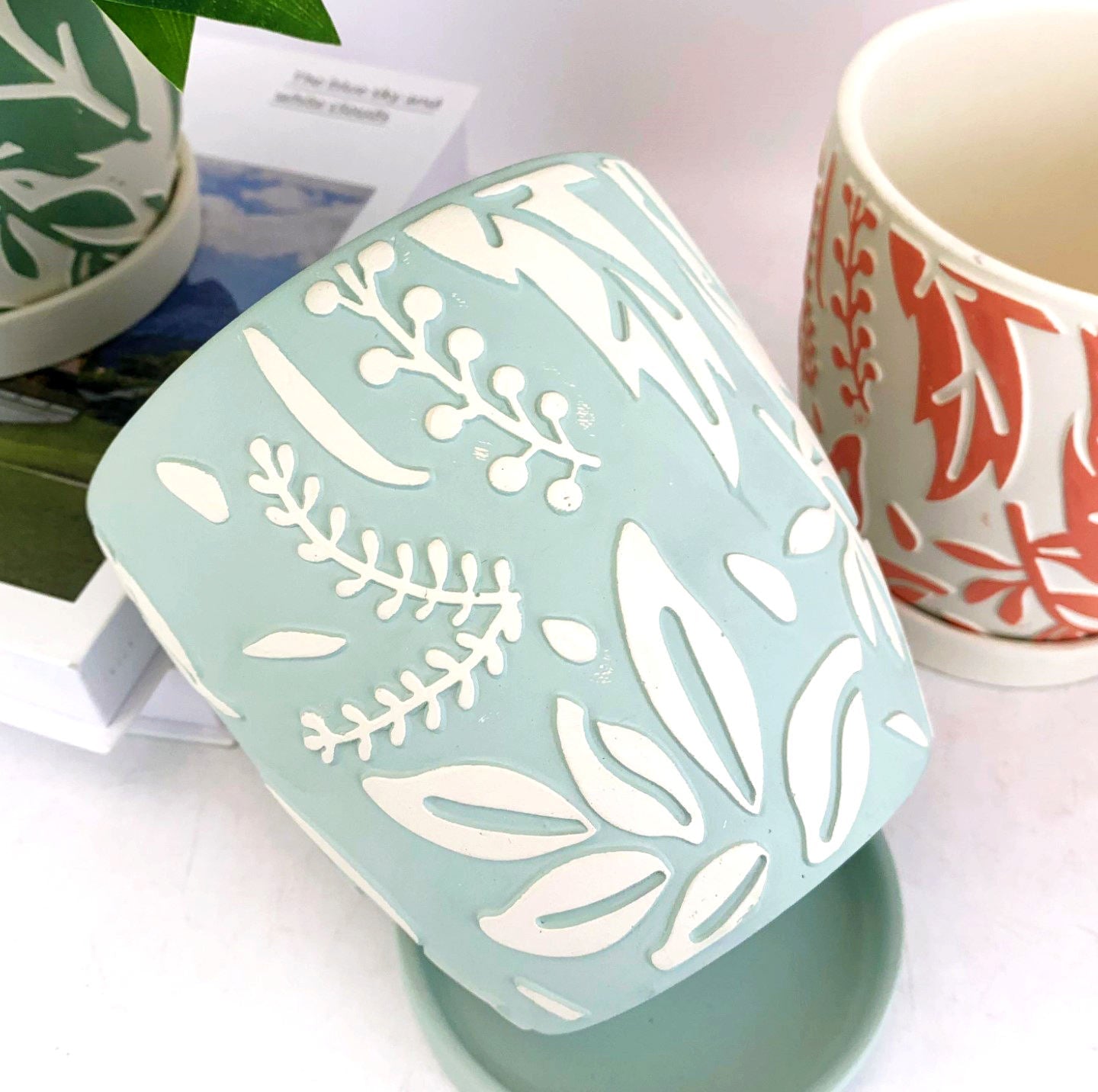 Frendorf | BLAUER KERAMIKPFLANZENTOPF MIT SAUCHE