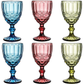 Frendorf | 300ml Pink Victorian Vintage Weinglas Set von 6 - Nachhaltiges Glas, Elegantes Design für Weinliebhaber